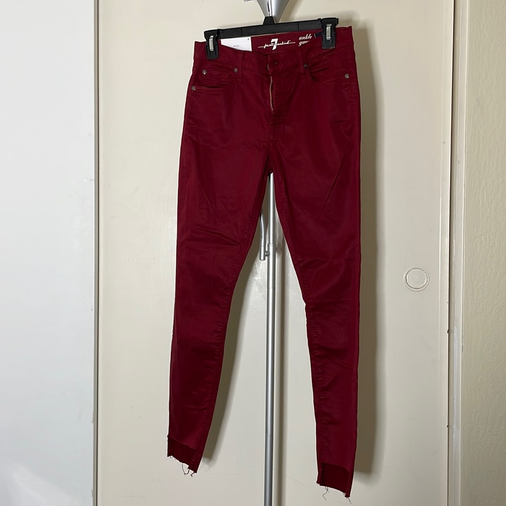 7 For All Mankind Ankle Skinny Pants | Woman | Size 27 | Red | New with Tag